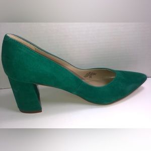 mfCAITLIN  BLOCK HEEL POINTY TOE PUMP Medium Green 8M